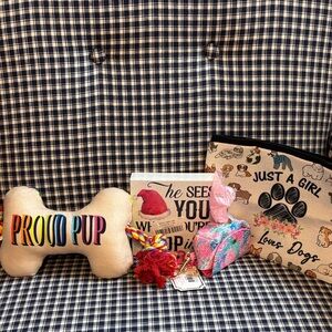 Proud Pup Dog Toy, pouch, sign and  poo bag holder